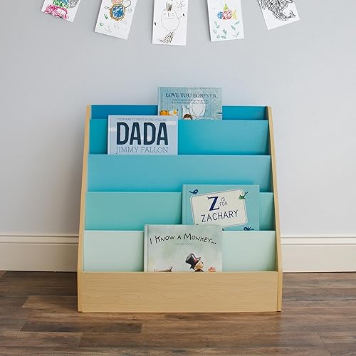 Miniatura 24 de Humble Crew Estantería para niños de 6 niveles, estantería extragrande con bolsillos de almacenamiento de tela, pantalla frontal para libros blanco