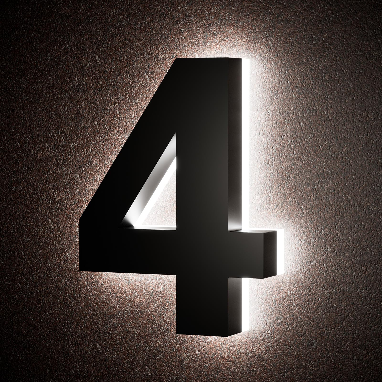 LLtronation 6 Inch Backlit House Numbers for Outside, Stainless Steel, LED Illuminated Home Address Number, Modern Lighted Address Signs for Houses, Restaurant, Waterproof — image 1