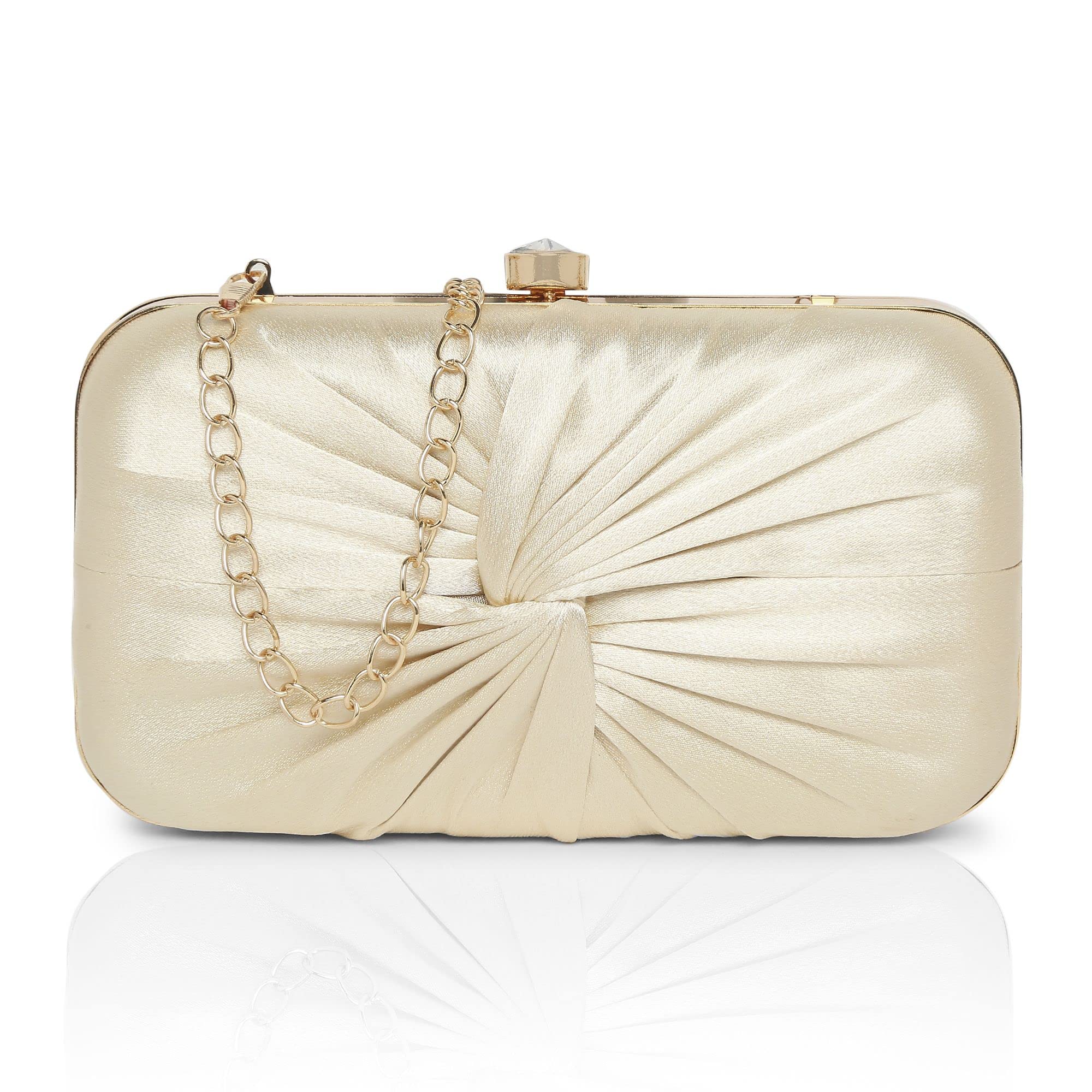 Women's Oval Frame Clutch | Detachable Chain Sling Strap | Ladies Purse Wallet