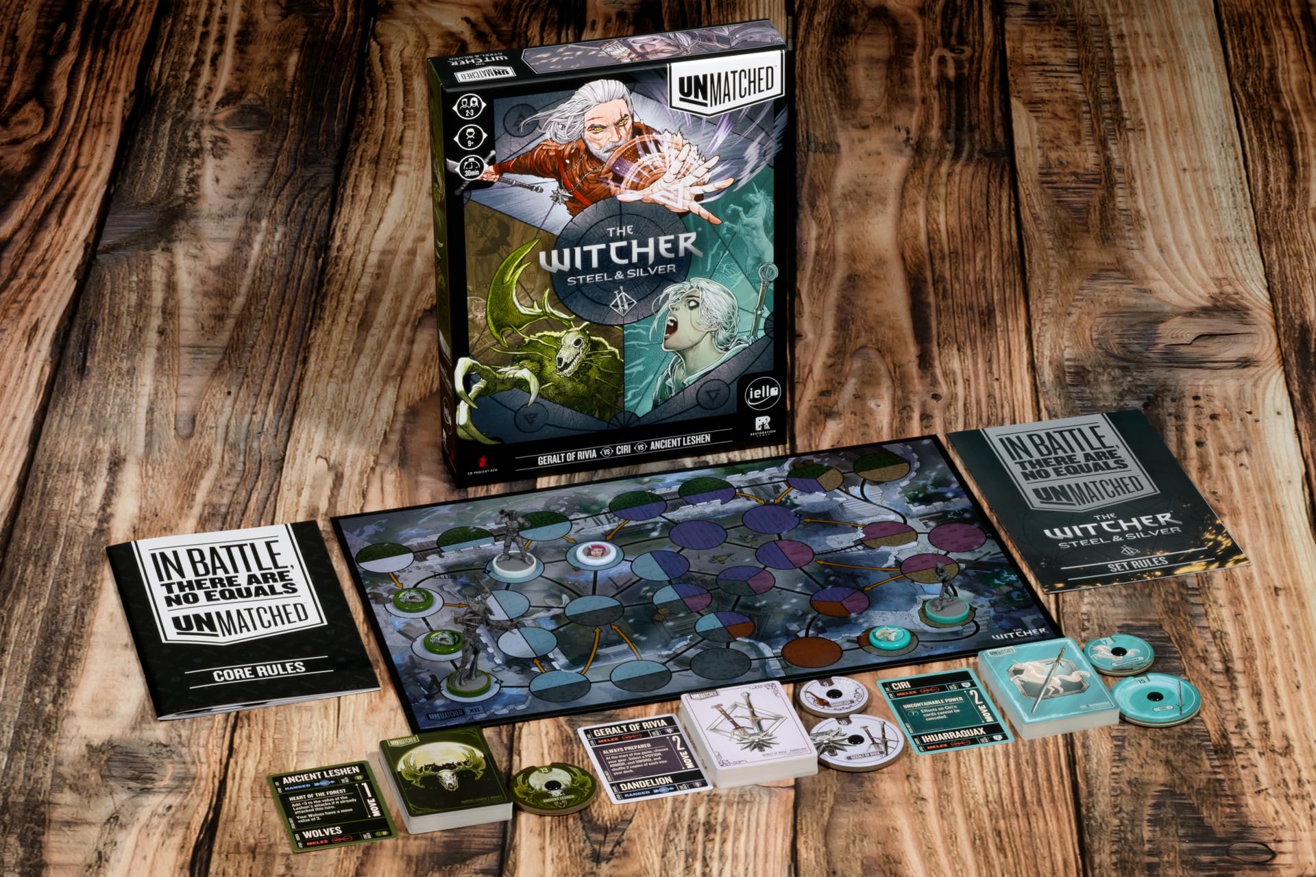 Iello | Unmatched: The Witcher - Steel & Silver | Gioco da tavolo | Età 9+ | Giocatori 2-3 | Tempo di gioco: oltre 30 minuti