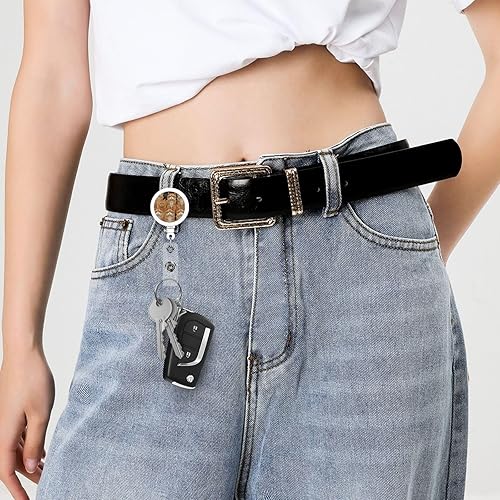 Miniatura 6 de Carretes retráctiles para tarjetas de identificación de enfermera, clip con clip para cinturón, llavero de gato naranja, portatarjetas de