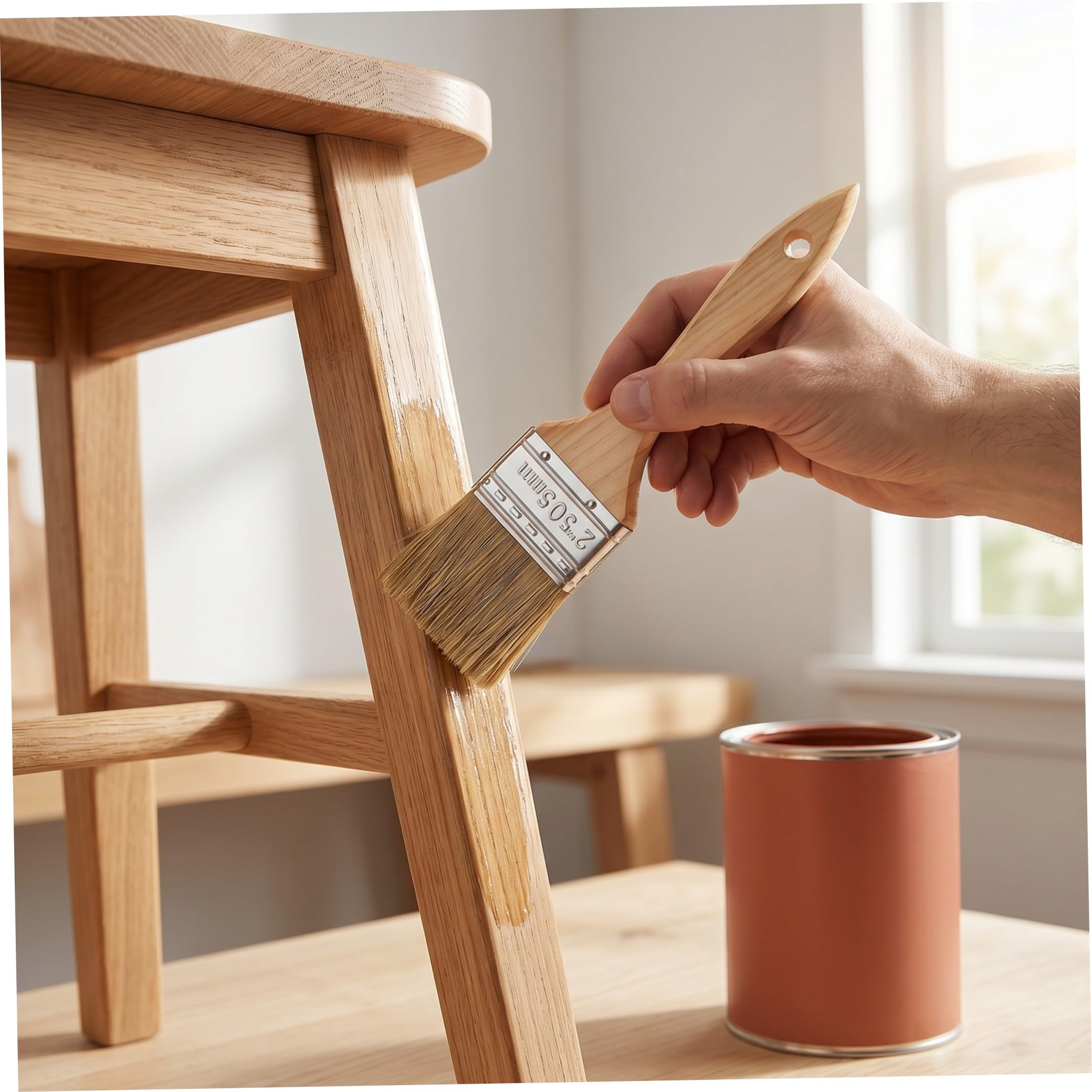 Flachpinsel 30 Stück 45mm Malerpinsel mit Verdicktem Holzgriff Lackpinsel und Beizpinsel für Zierleisten Holzfarben und Selbstgemacht Malerarbeiten im Innen und Außenbereich