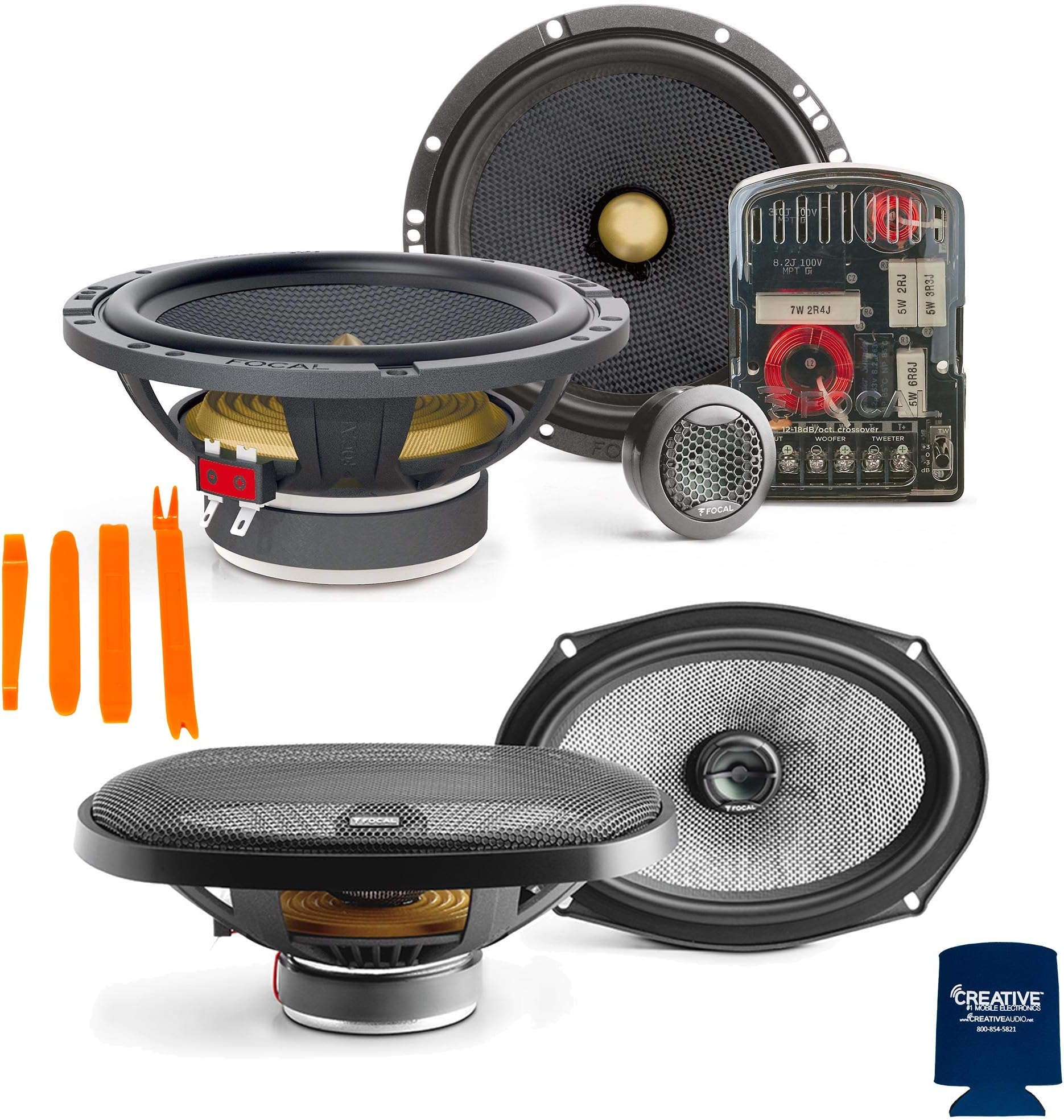 Focal - One Pair of Focal Access 165 YE 6.5â€ 2-Way Component Speakers and one pair of Focal 690AC 6x9â€ Coaxial Speakers