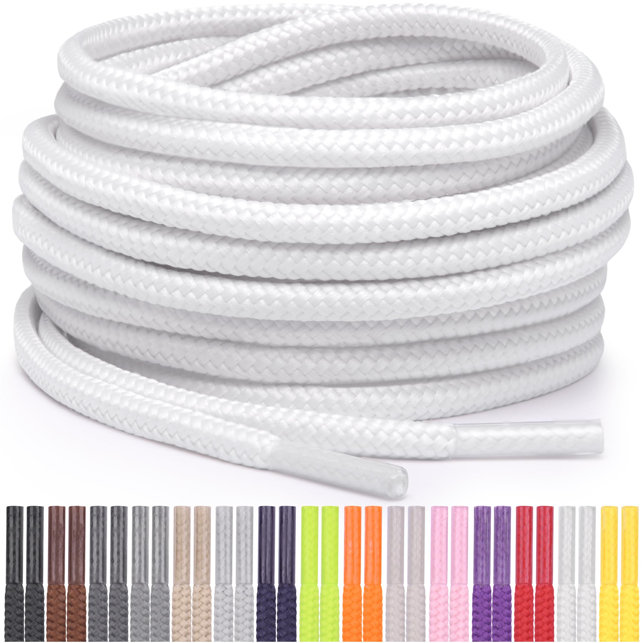Miscly Round Shoelaces [1 Pair] 5/32″ Thick - For Shoes, Sneakers & Boots