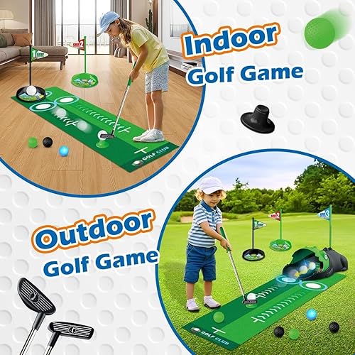 Miniatura 6 de Tiny Golfing Set for Features Swing Trainer Golfing Globes and Putting Mat for Inside Activity