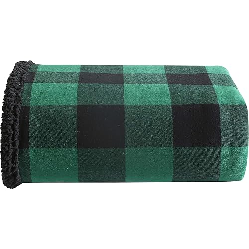 Eddie Bauer - Blanket, Super Soft Reversible Sherpa & Brushed Fleece Bedding, Throw Blankets for Couch, Ideal for Lounging (Cabin Plaid Green)