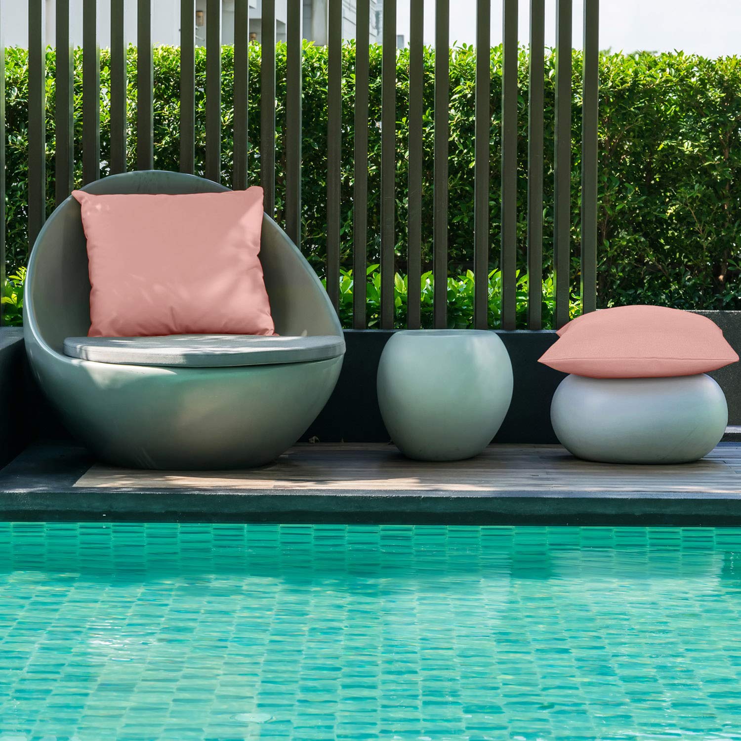 4 Paquets Housses De Coussin Imperméables 45x45 Cm - Rose - Décoratives Extérieur Intérieur Terrasse Balcon