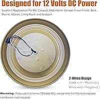 Vista 8 de Facon Lámpara de techo de 12 V para caravana, lámpara LED de comedor de 10 pulgadas con interruptor, bronce aceitado y cristal de alabastro