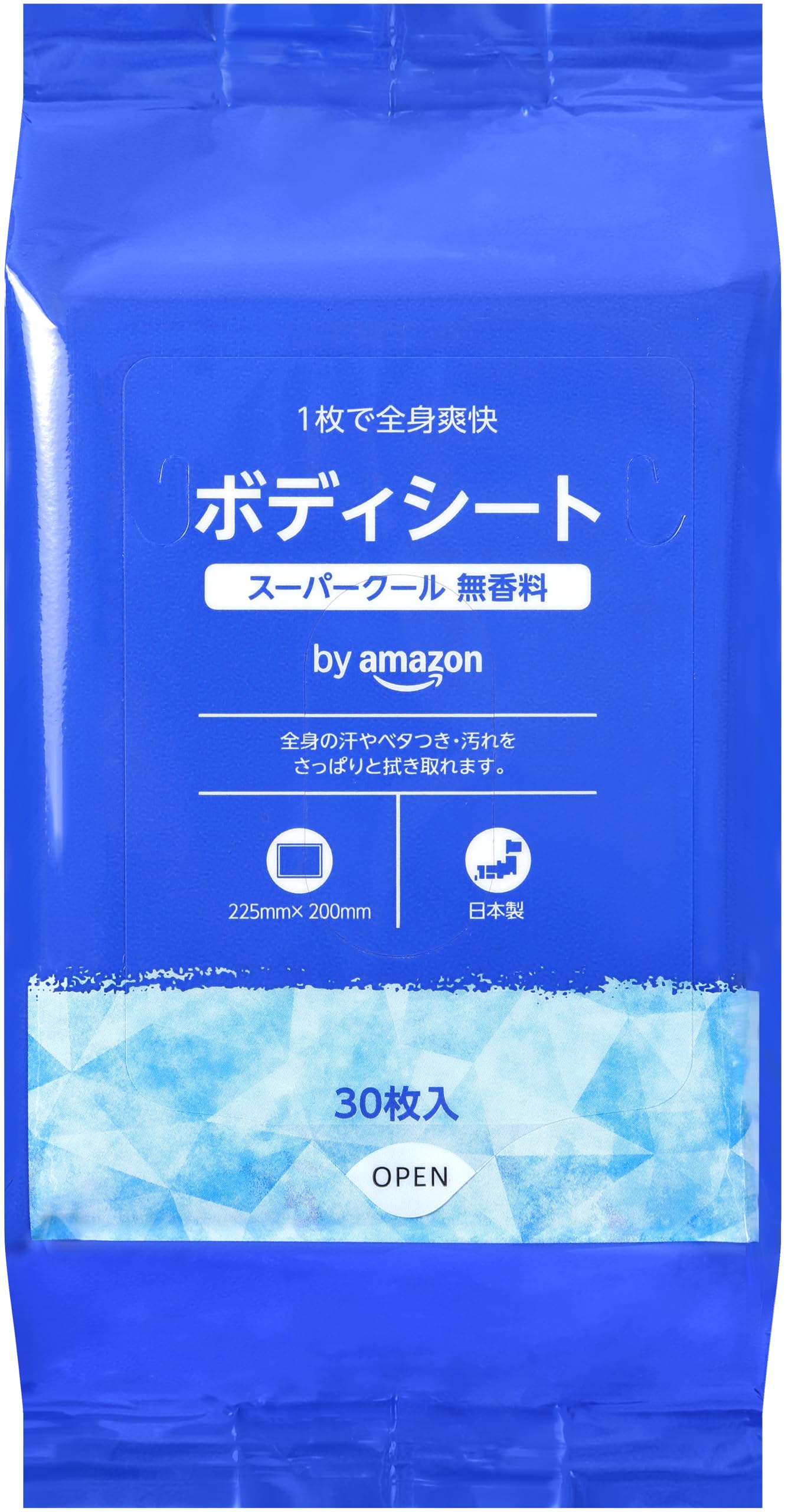 Amazon | by Amazon ボディシート スーパークール 無香料 30枚×3個