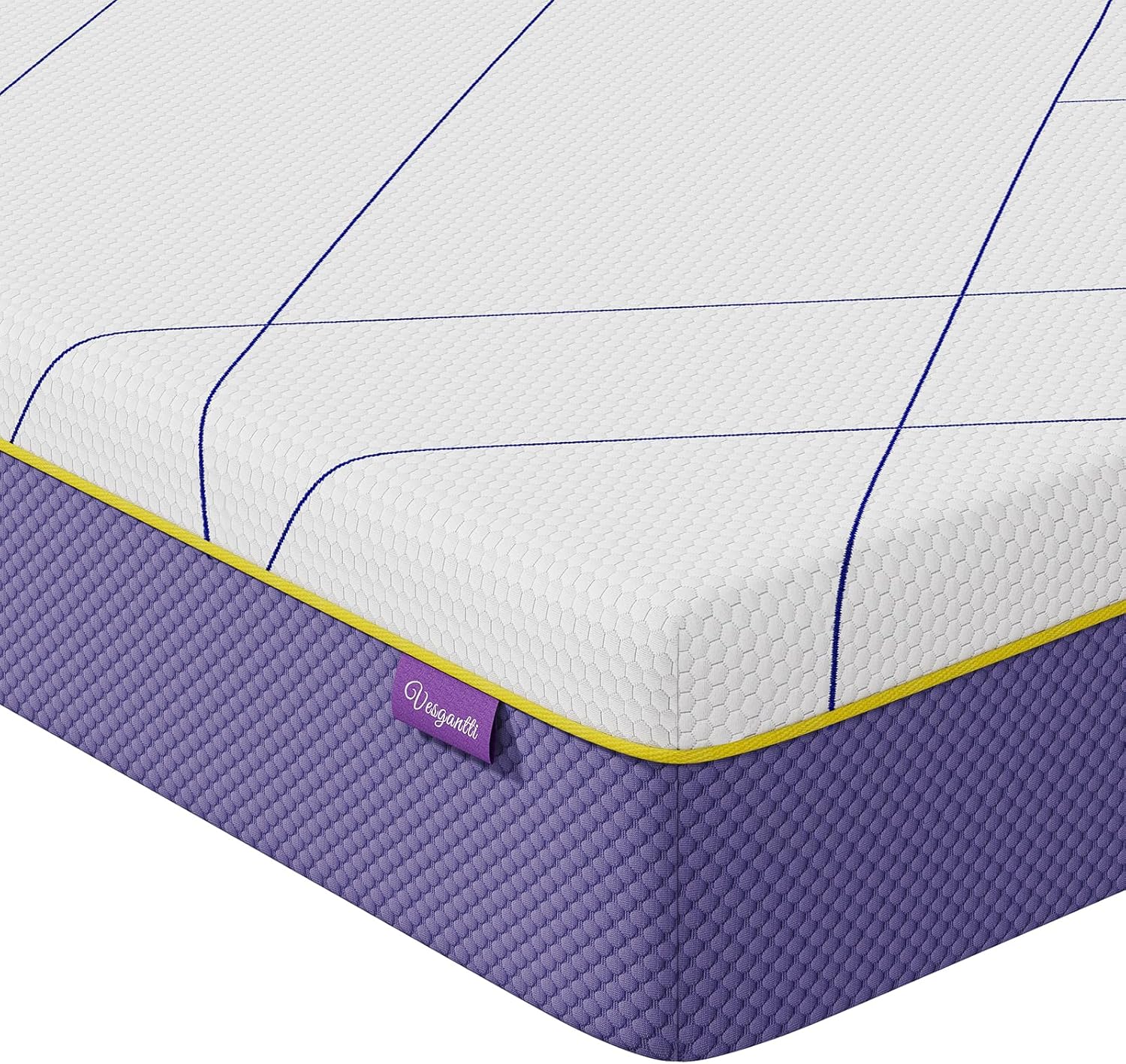 Vesgantti Single Mattress, 16CM Single Memory Foam Mattress with Gel Foam for Cooling Comfort & Pressure Relief - Medium, 90x190x16cm, Lavender Purple image 1