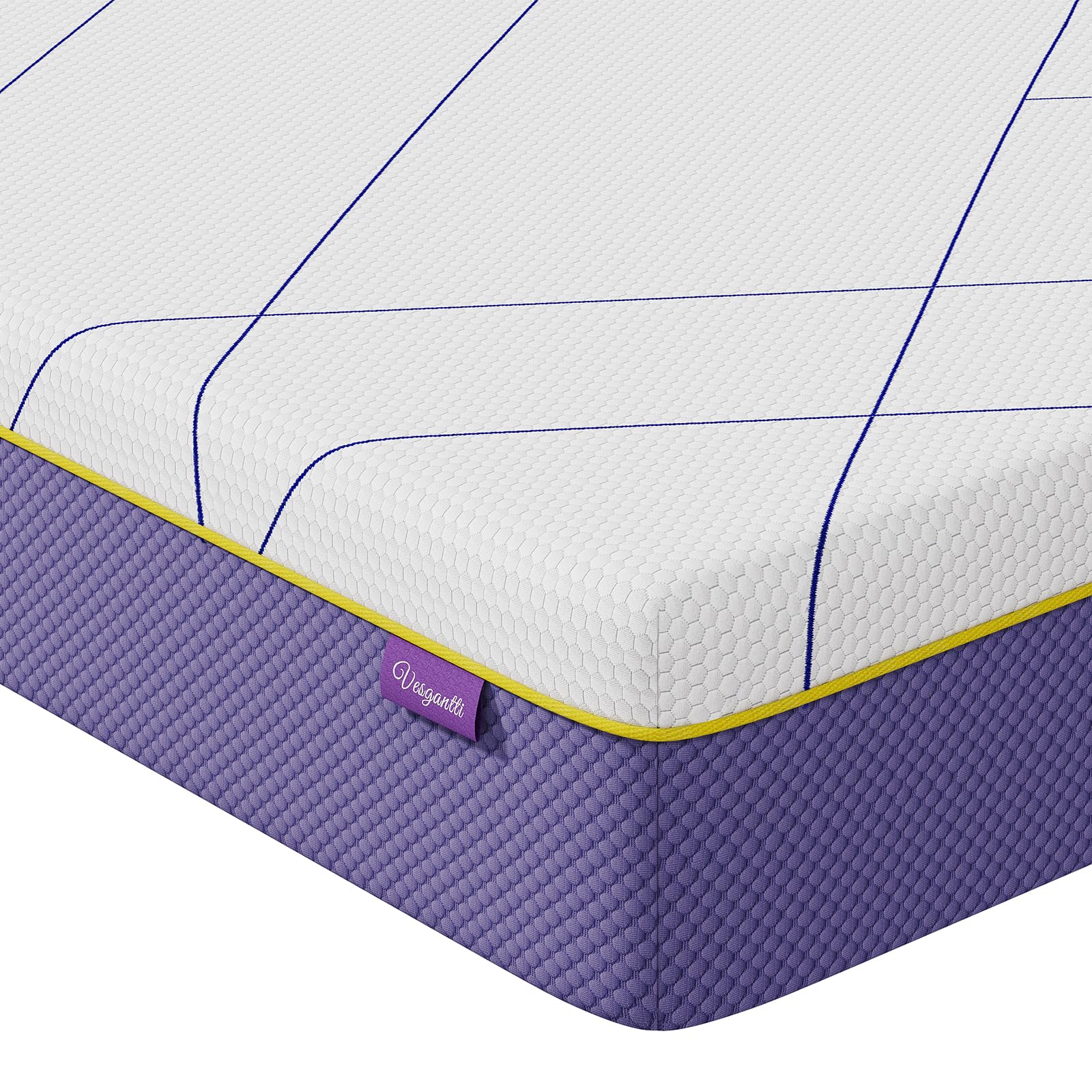 Vesgantti Small Double Mattress, 20CM Small Double Memory Foam Mattress with Gel Foam for Cooling Comfort & Pressure Relief - Medium Firm, 120x190x20cm, Lavender Purple