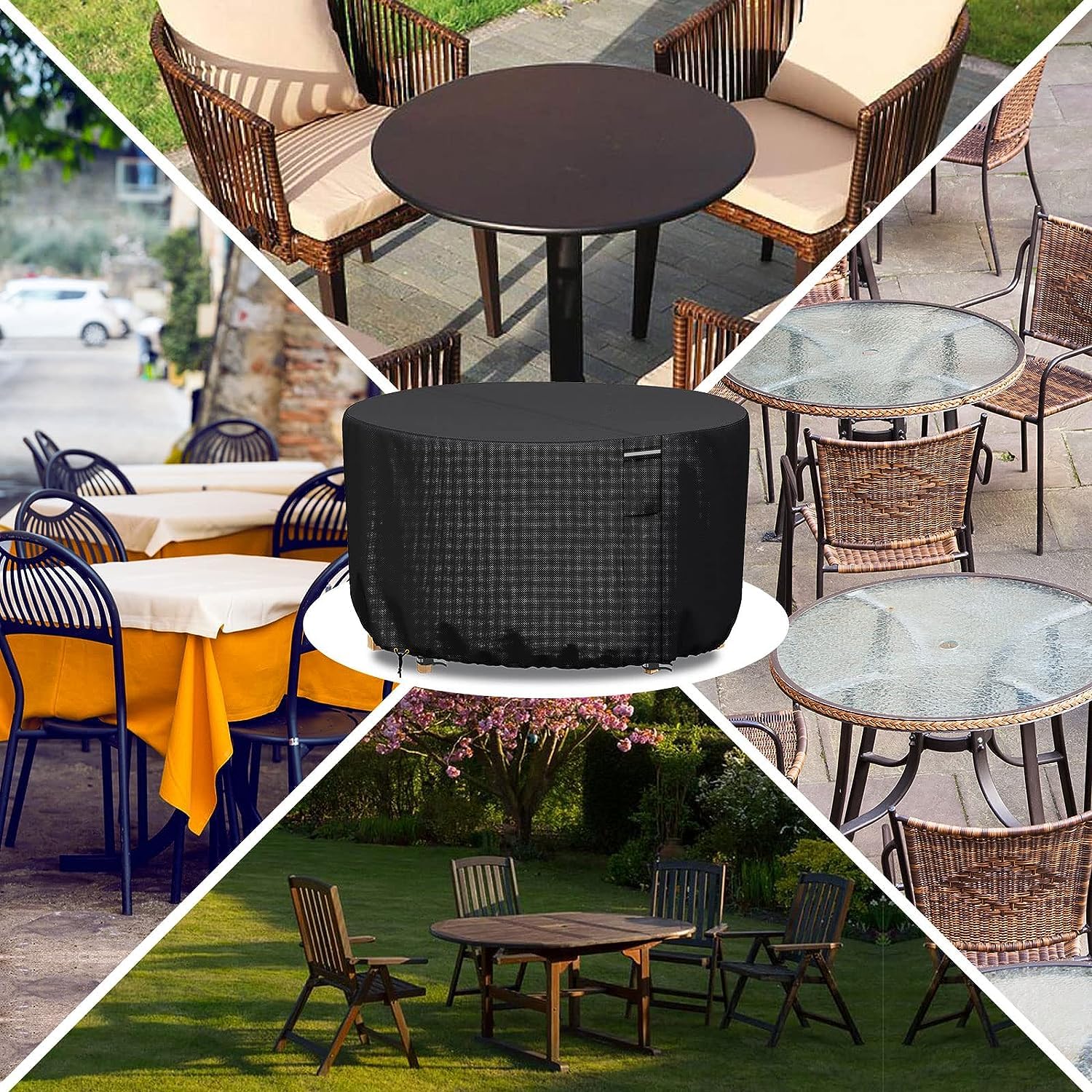 RICHIE Housse imperméable pour meubles de jardin - 230 x 90 cm - Revêtement en PVC Oxford 600D respirant - Pour meubles - Noir
