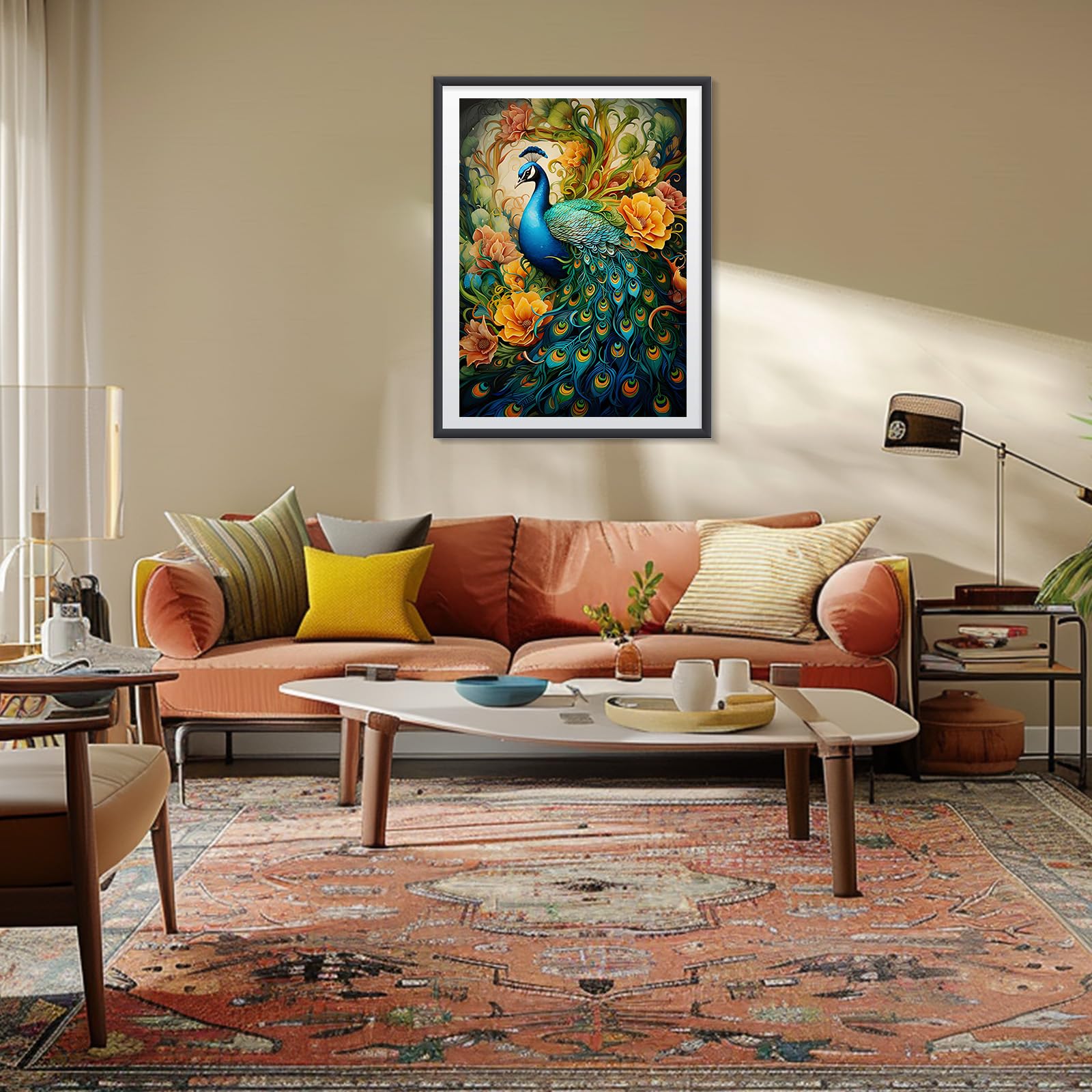 MEIYUDA Peacock Diamond Painting Art, 5D Diamond Art Kits - Flower, Crystal, Home Wall Decor 30x40cm, 06-Peacock, Mittel - Image 2