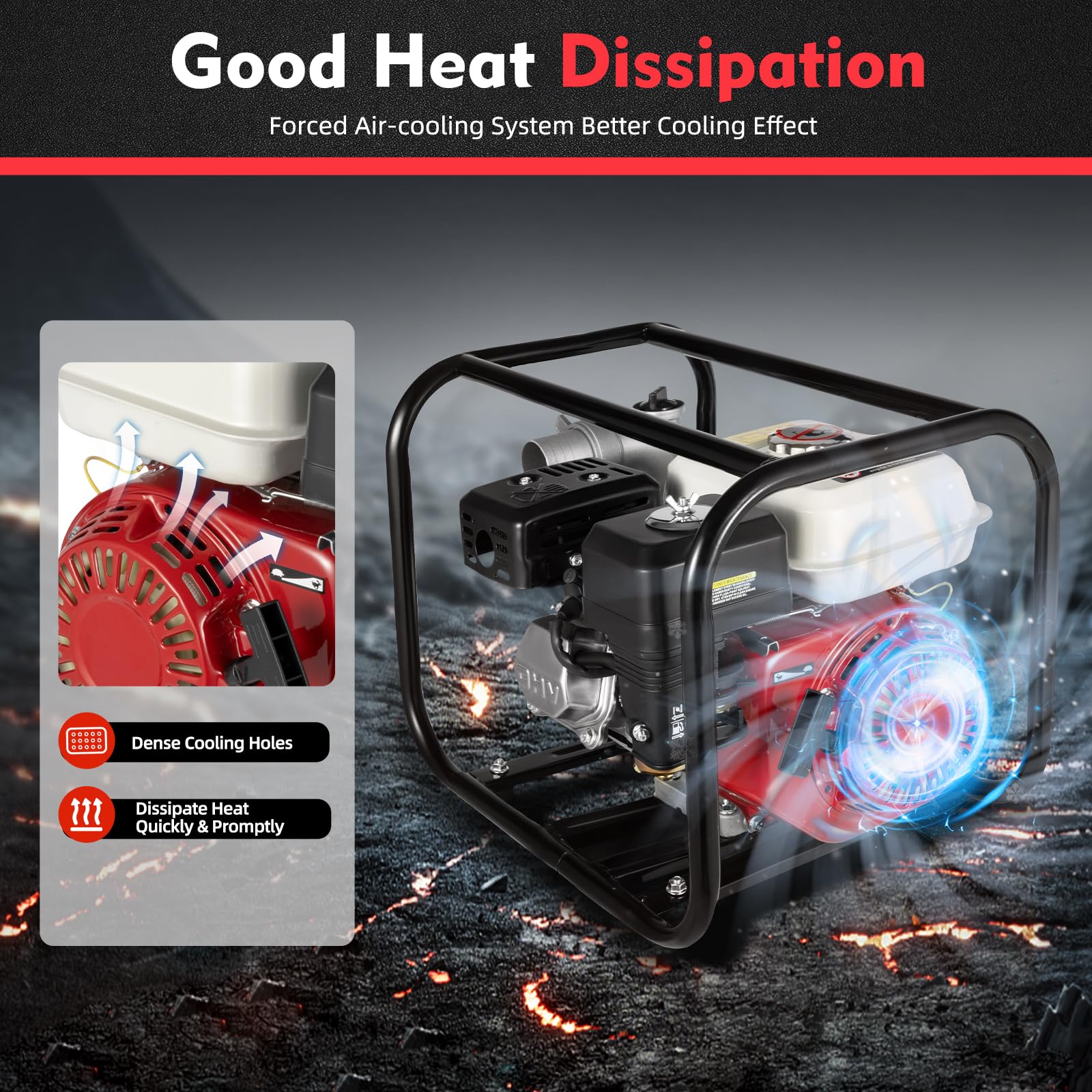 Pompa Acqua Benzina 6.5CV - 2 Pollici Per Acqua Sporca, Giardino E Stagni - Foto 7