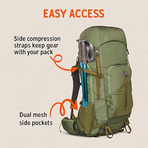 Vista 116 de Kelty Paquete de senderismo Asher Day, capacidad de 18 a 85 litros, senderismo, mochilero, paquete de viaje, marco interno modelo 2023