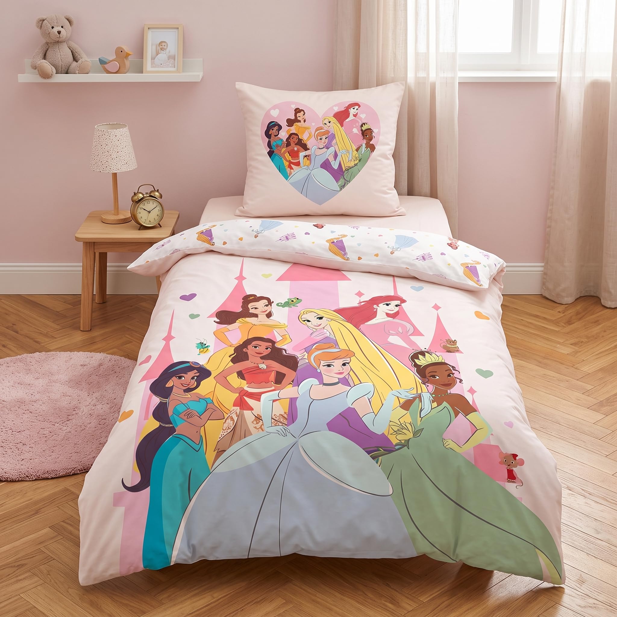 Funda nórdica Princesas Disney 140 x 200 + funda de almohada de 60 x 63 cm