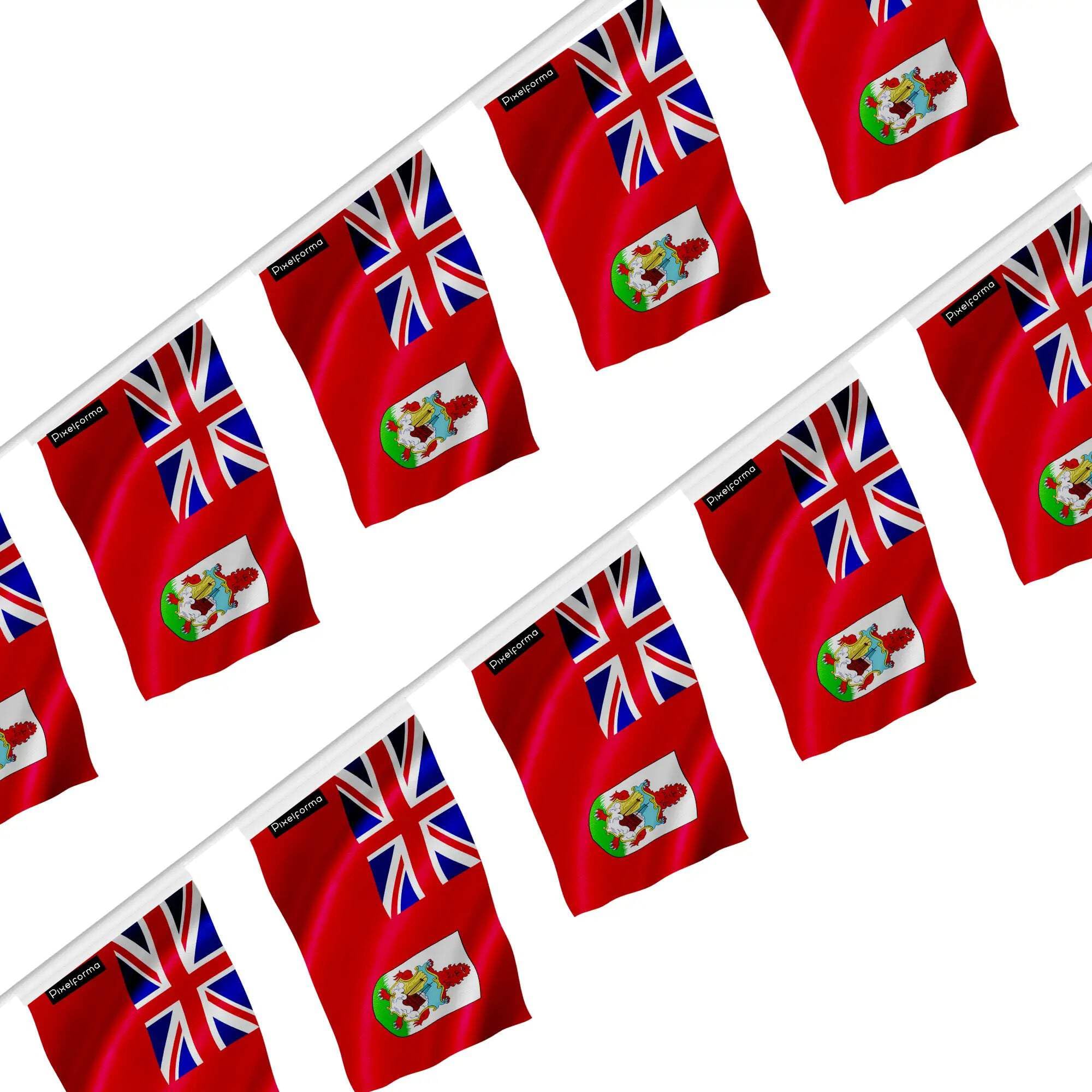 Guirlande drapeau Bermudes 14x21cm de 50 pièces pour décoration de fête
