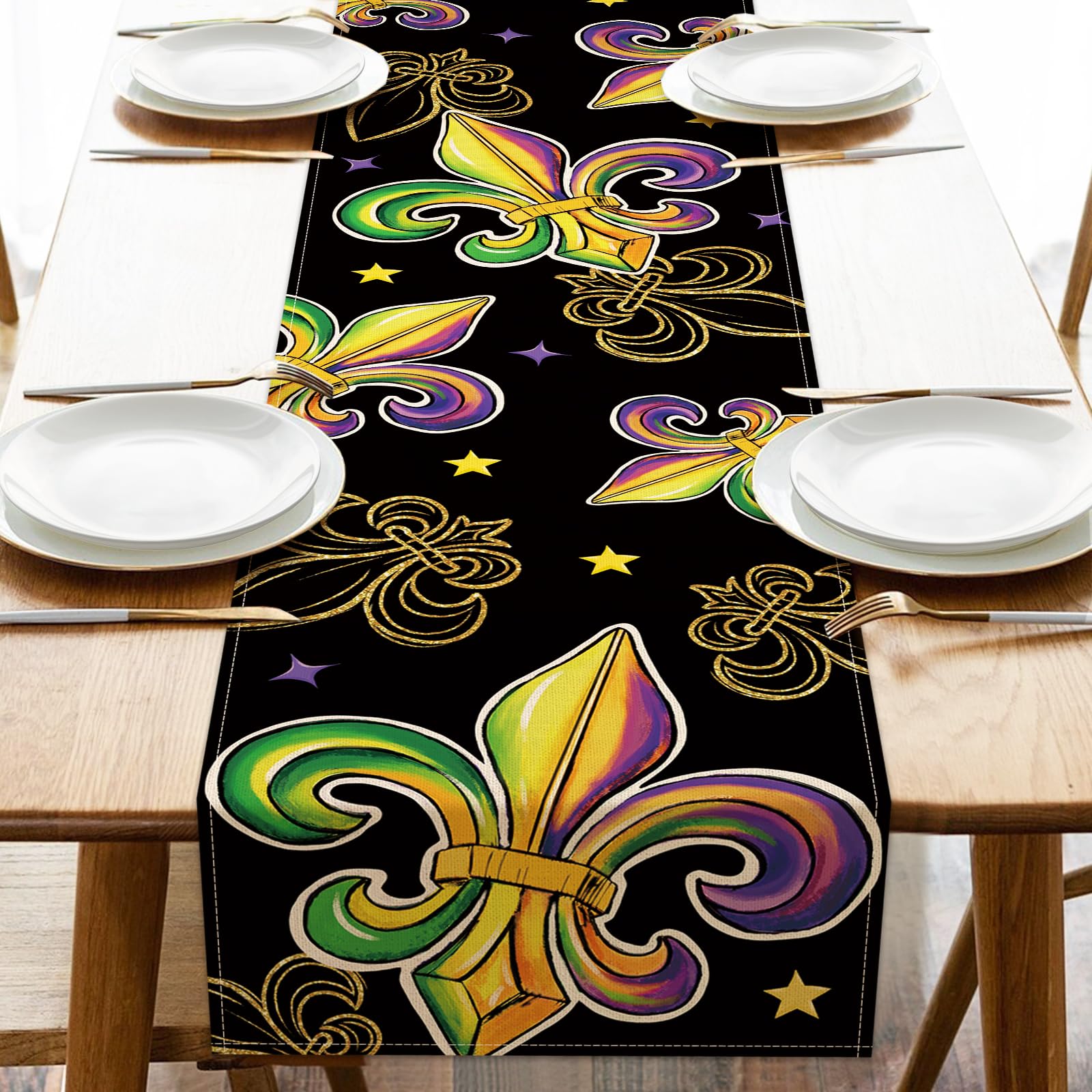 Fleur De Lis Tablecloth NEW 72" Regal Fleur De Lis Table Runner SRFD72