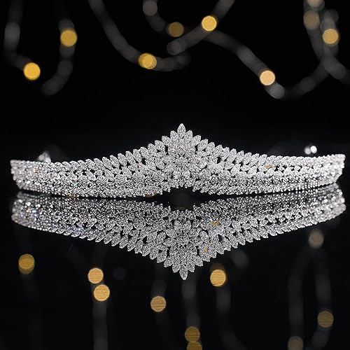 Miniatura 7 de Tiaras de boda de circonita cúbica para novia, pequeñas, dulces, 16 cumpleaños, graduación, corona, concurso, coronas, coronas para quinceañeras de