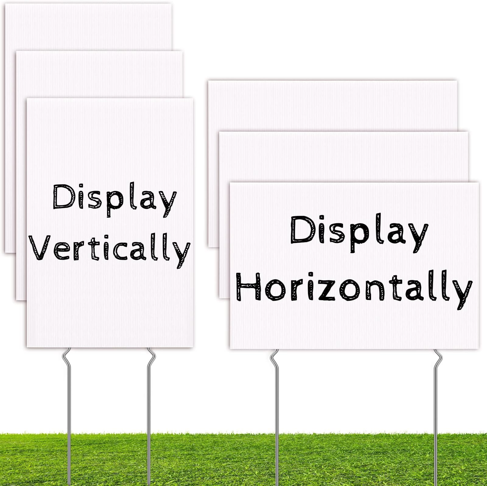 Voittozege 12 Pack Arrow Signs with Stakes,17 x 6 Inches