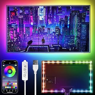 LED Strip Lights 13ft, RGB LED Lights Strip for 32-65in TV LED Backlight, App Control Color Changing LED Strip TV Lights Sync to Music, USB Bias LED Lighting for Bedroom PC Monitor Mirror Desk Shelf