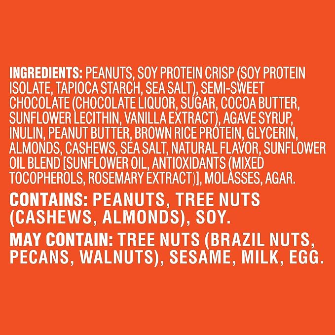 Barra de cereal de proteína de mantequilla de maní y chocolate oscuro, 1.4 oz, 16 unidades miniatura 6