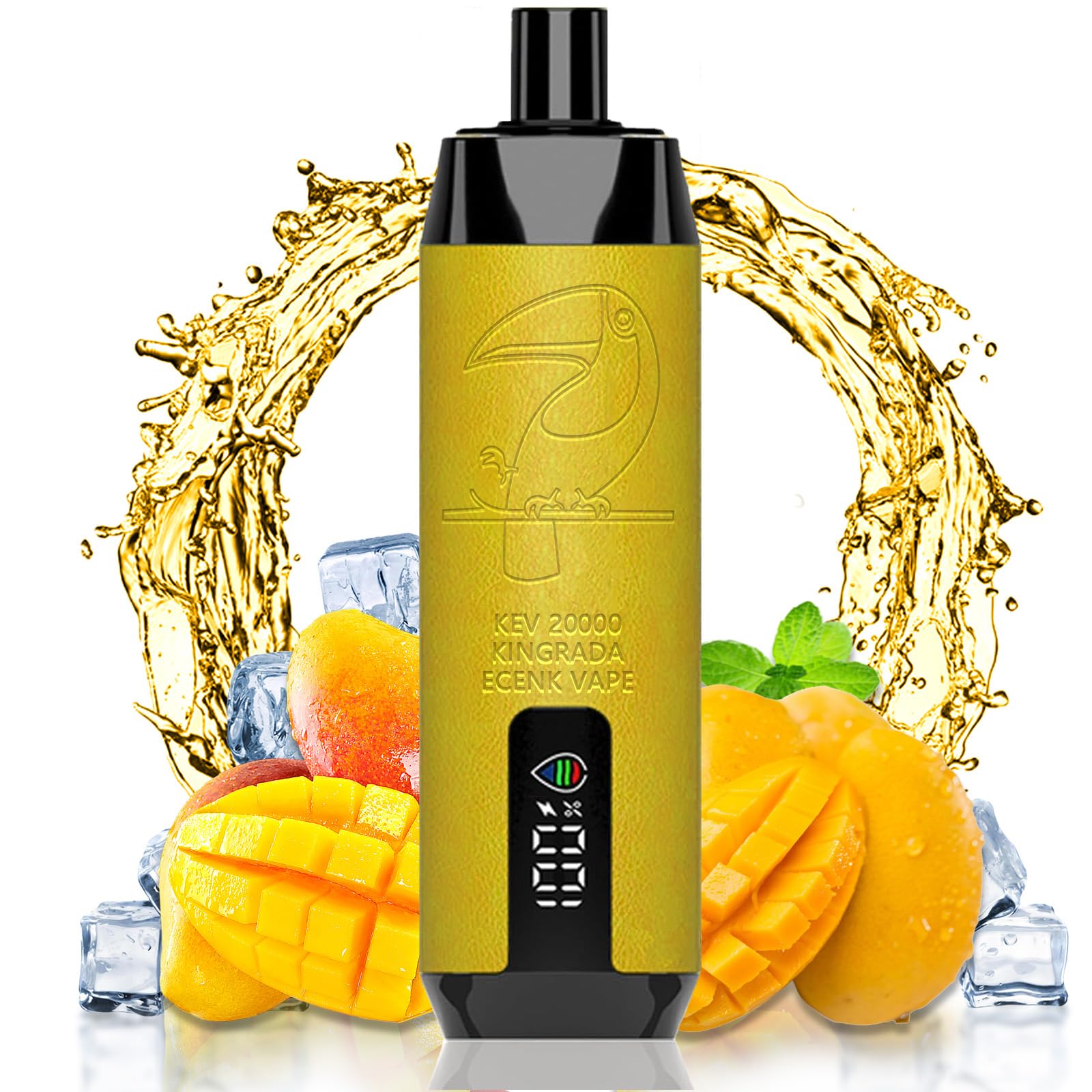 電子タバコ 使い捨て VAPE シーシャ 20,000回吸引可能 トリプル·マンゴー·アイス 持ち運び ベイプ ニコチンなし タールなし