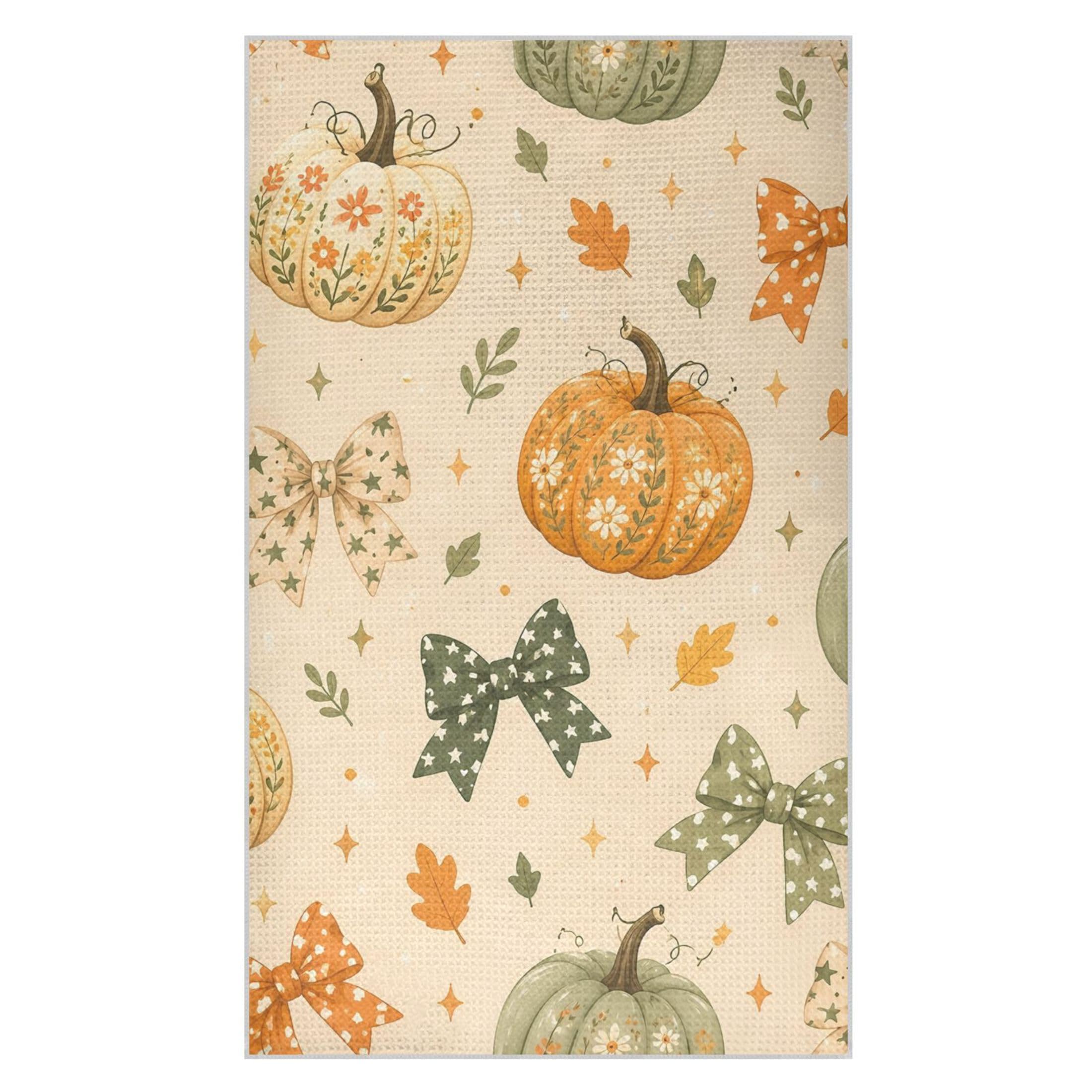 Kutsu Pumpkins Waffle Weave Kitchen Towels Absorbent Quick Drying Dish Towels for Kitchen, Decorative Tea Towel, 18x30 in