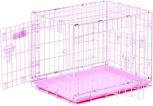 Miniatura 1 de Pet ProValu - Caja con doble puerta de precisión para perros., S, Rosado