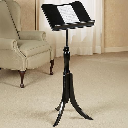 Miniatura 2 de Touch of Class Parke - Soporte para hojas de música, madera, color negro, ajustable, para directores, atril de biblioteca para atlas, diccionario,