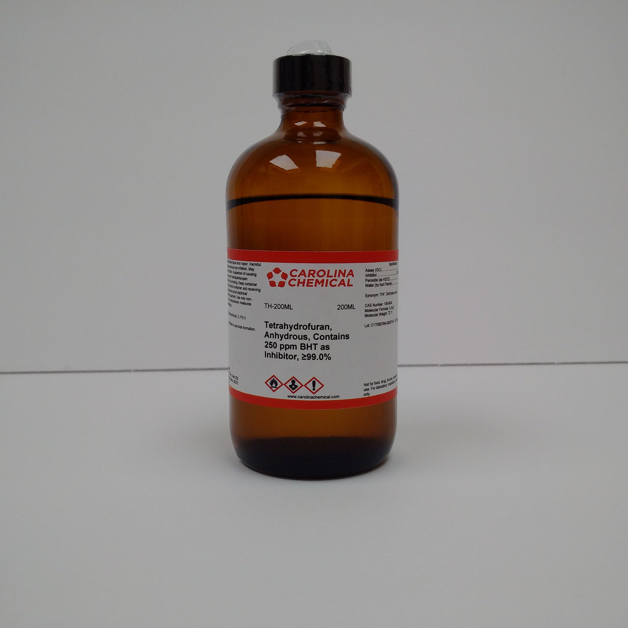 Tetrahydrofuran (THF), Anhydrous, Reagent ACS. ≥99.0%, 200ML