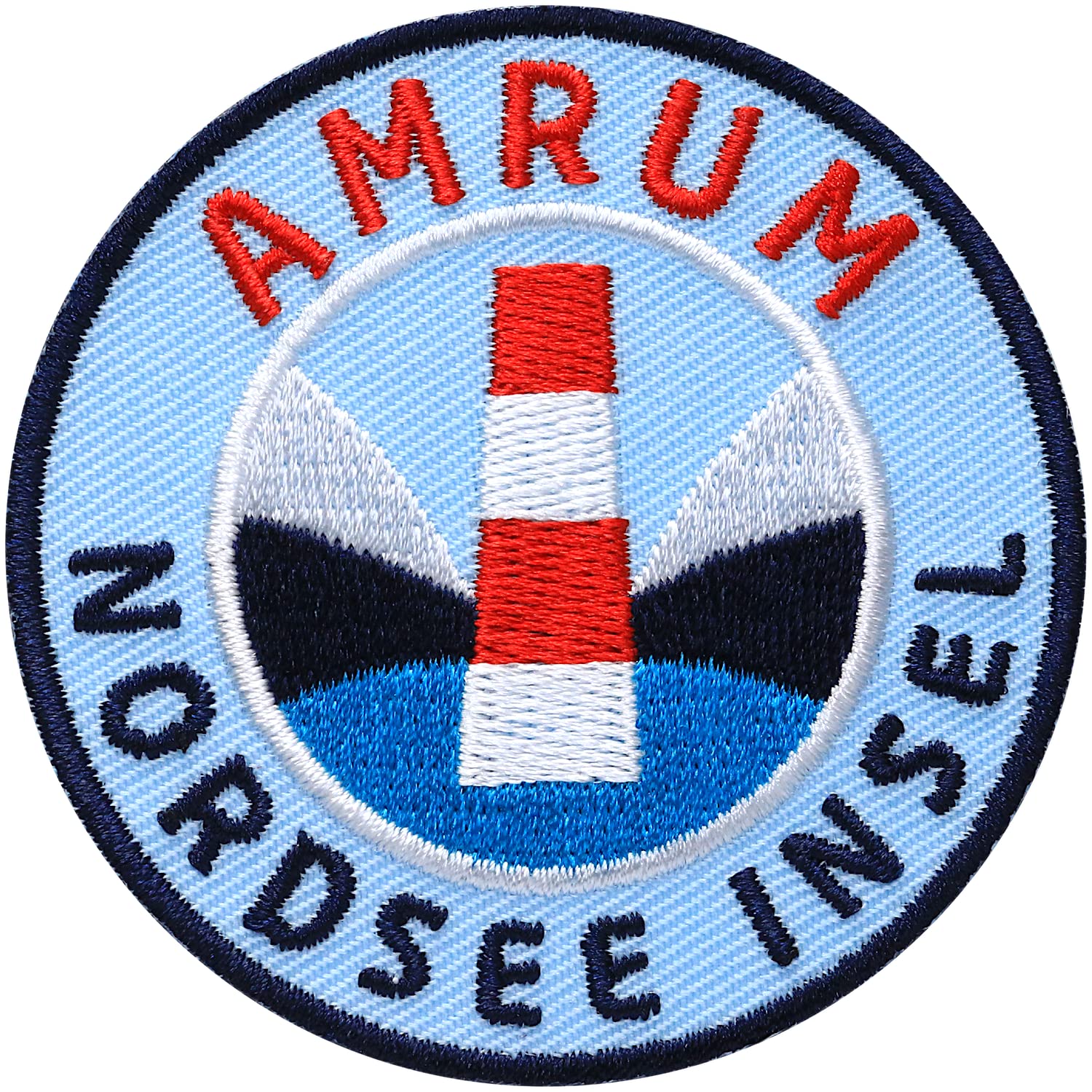 2x Föhr Nordsee-Insel Patch/Abzeichen (60x62mm) - Gestickter Aufbügler/Aufnäher Mit Möwe & Meer Für Rucksack & Kleidung