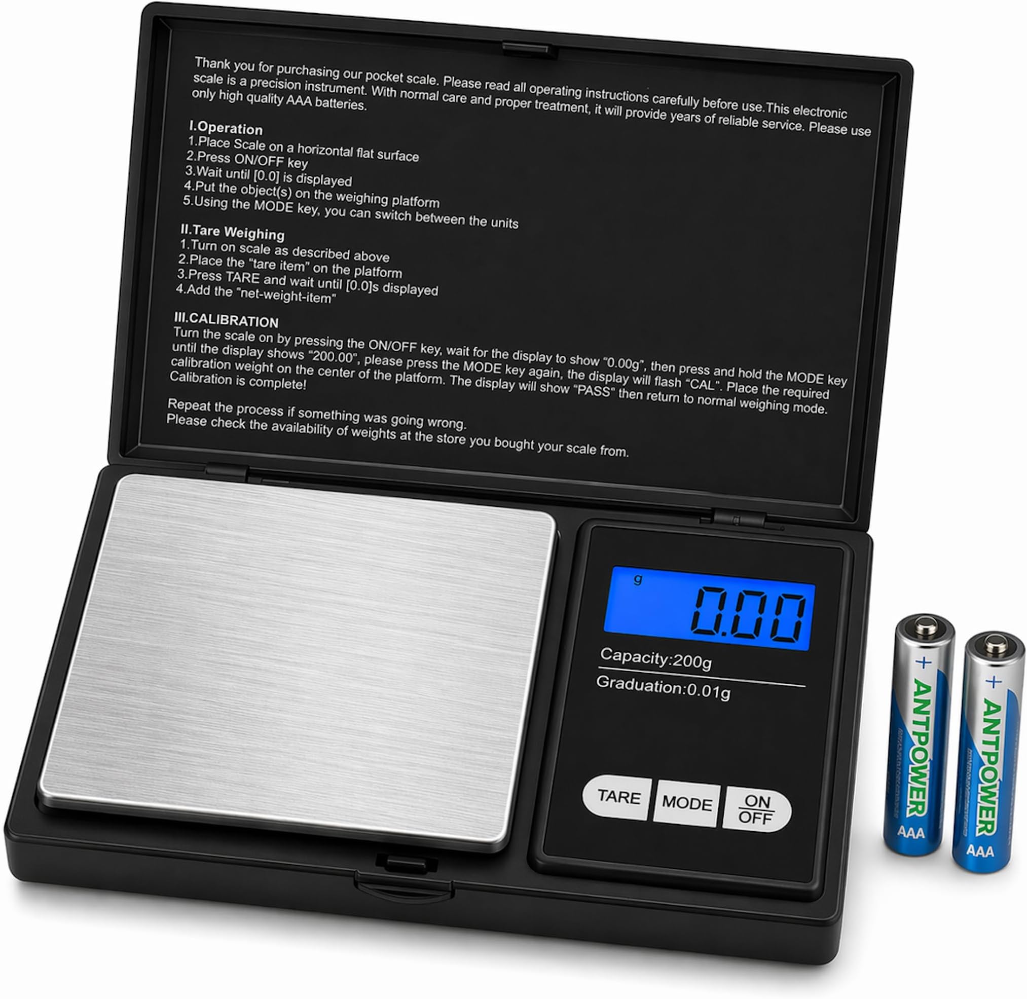 Digital Pocket Precision Scales 200g x 0.01g — Jewellery, Gold, Coin & Coffee Weighing Scale | Batteries Included | 6 Units: g oz ct dwt ozt gn | Tare Function | Back-Lit LCD Display
