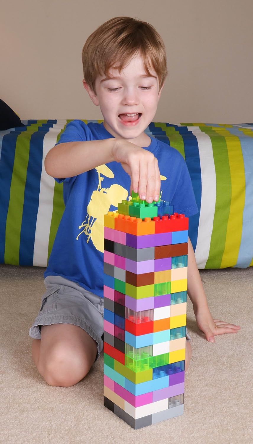 Strictly Briks Toy Building Block - Big Briks Set-Large Building Blocks for Kid, 24 Rainbow Colors, 108 Pc