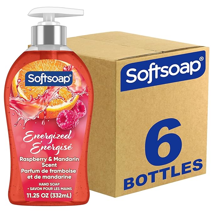 Softsoap Renewed Liquid Hand Soap, Paraben Free, pH Balanced, Plum and Jasmine Scent, 11.25 fl oz Pump Bottle, 6 pack