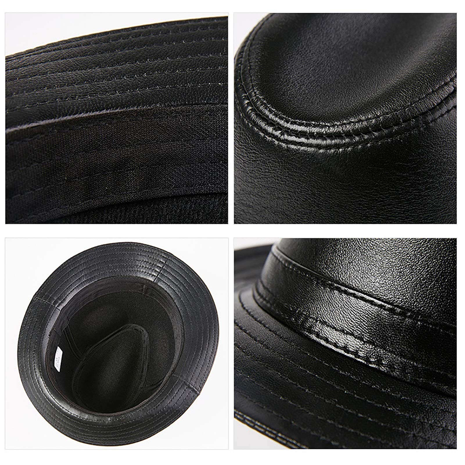 Sombreros de invierno, sombrero de jazz de cuero, piel de oveja, sombrero, hombre, otoño e invierno, al aire libre, fedoras y sombreros de trilby