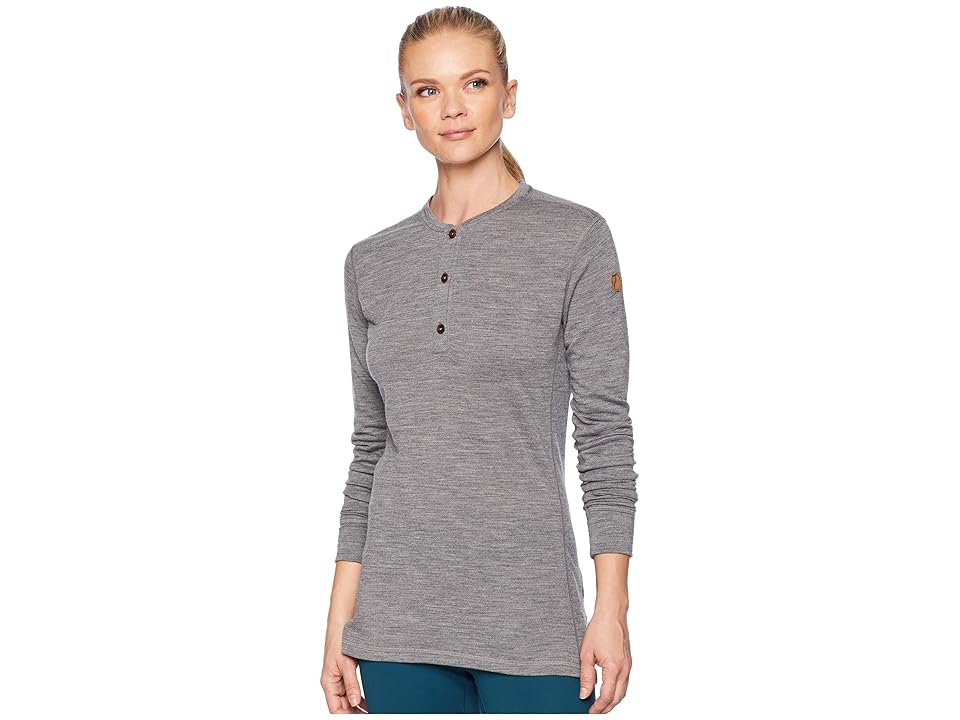 

Fjallraven Lappland Merino Henley (Grey) Women's Long Sleeve Pullover, Gray