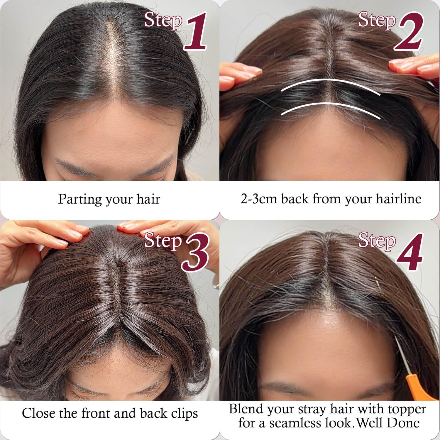 Ms Taj haarteile für dünnes haar,45cm Ombre Blonde with Dark Root haartopper echthaar natürlich geschichtet Clip-in-Haarteil für mehr Haarvolumen synthetische Haa Haarteil
