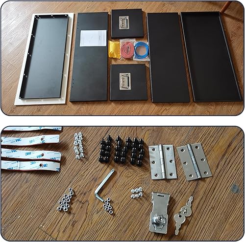 Miniatura 7 de walsport Caja de herramientas para caja de herramientas para camioneta de 30 pulgadas, caja de herramientas de remolque negra, caja compacta de