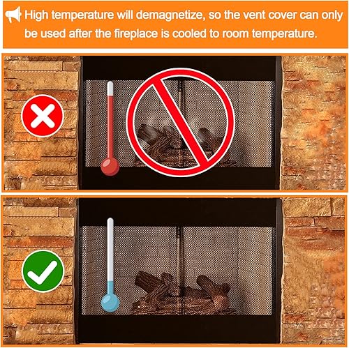 Miniatura 3 de Tapón magnético para chimenea, 2 cubiertas de ventilación para chimenea, bloqueador de aislamiento de pantalla para interiores y invierno para