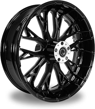 18X3.5 Raider Mag Wheel Chrome Harley Softail 2007 Above 25mm Front Wheel-NO ABS 2-1 All Black-Wheel Only