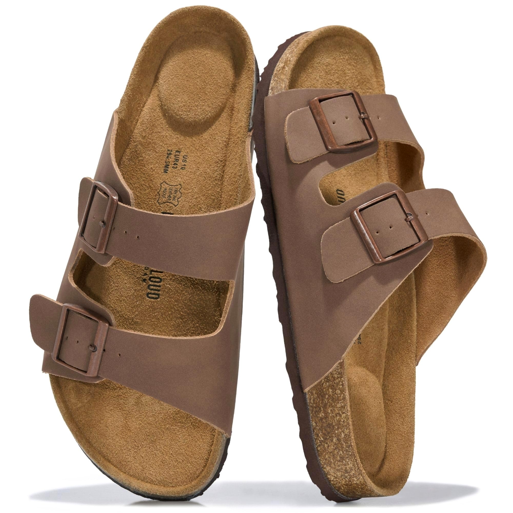 Project Cloud Mens Sandals 100% Genuine Leather Mens Slides Sandals for Men