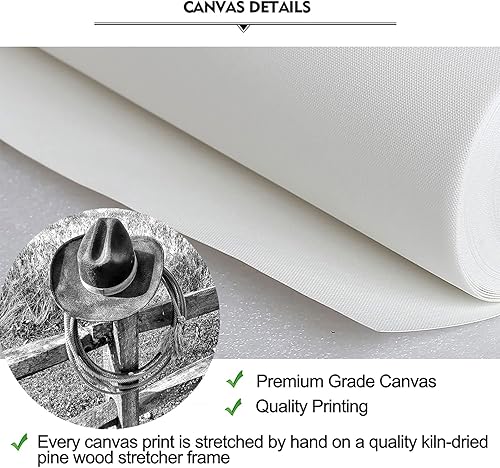 Miniatura 6 de iKNOW FOTO Lienzo impreso en blanco y negro con diseño de vaquero para dormitorio, oficina, lienzo impreso, decoración del hogar, juego de 3 lienzos