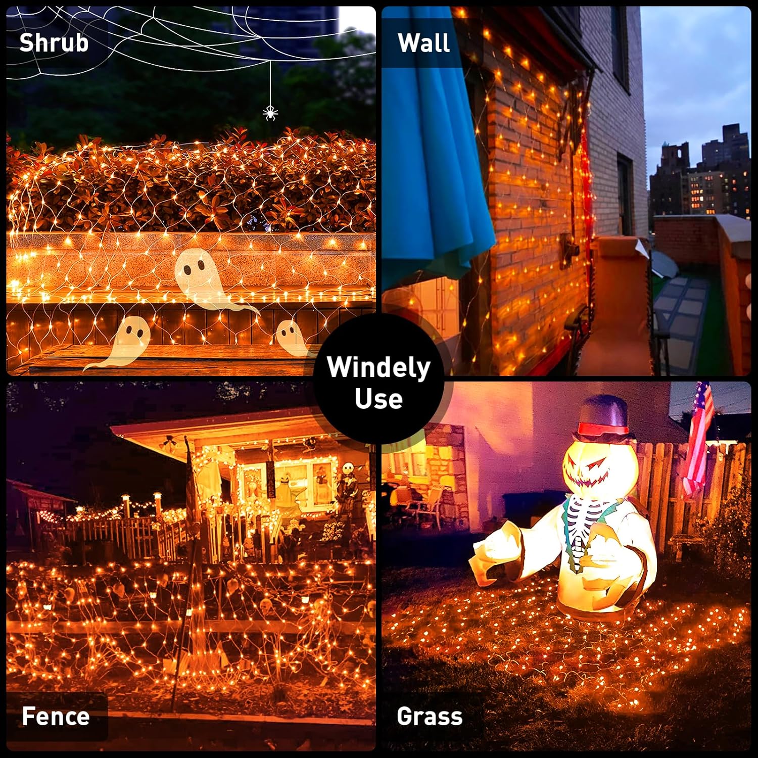 Luces Solares Halloween CHARKEE - 12 Antorchas Tiki Naranjas Con Llama Parpadeante