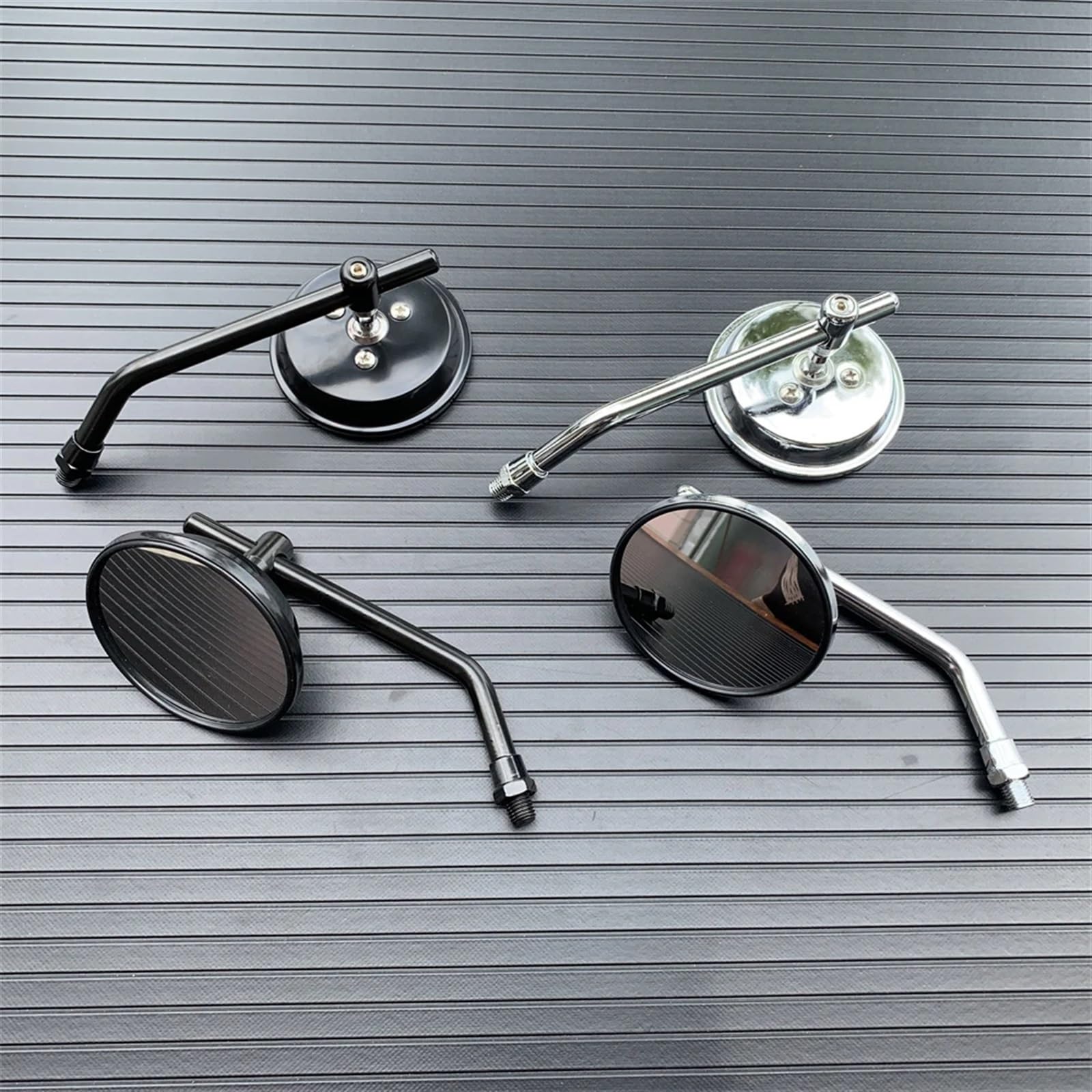 Espejos Moto Homologados Espejos Retrovisores Universales Redondos Retro Modificados Moto Para Cafe Racer Espejo Retrovisor Lateral Para Motocicleta Con Tornillos 10 Mm Geevorks(Chrome)