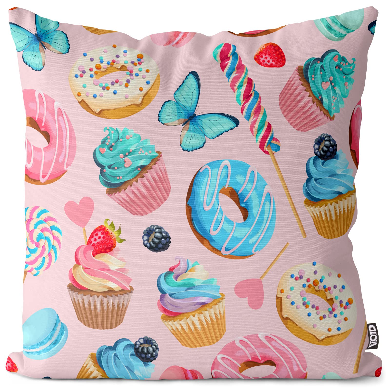 VOID Doughnuts Party Donuts poszewka na poduszkę, poszewka na poduszkę, poduszka na sofę, poduszka dekoracyjna, poduszka dekoracyjna, wymiary: 60 x 60 cm