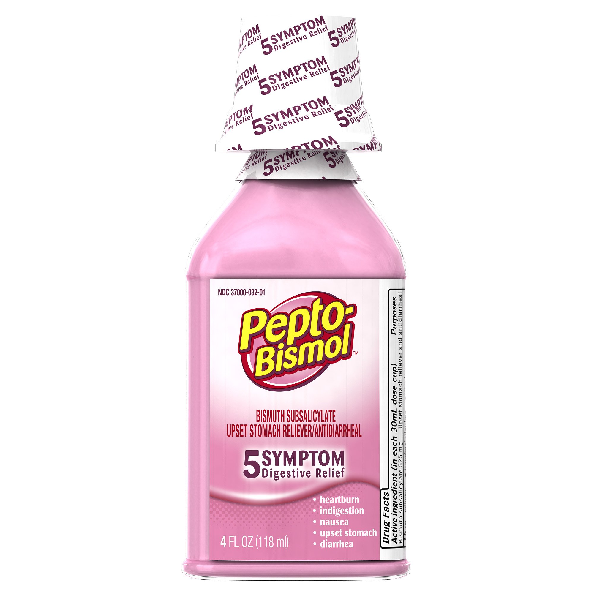 Pepto-Bismol Original Liquid 5 Symptom Relief including Upset Stomach & Diarrhea 4 Oz (Pack of 3) (OLD)