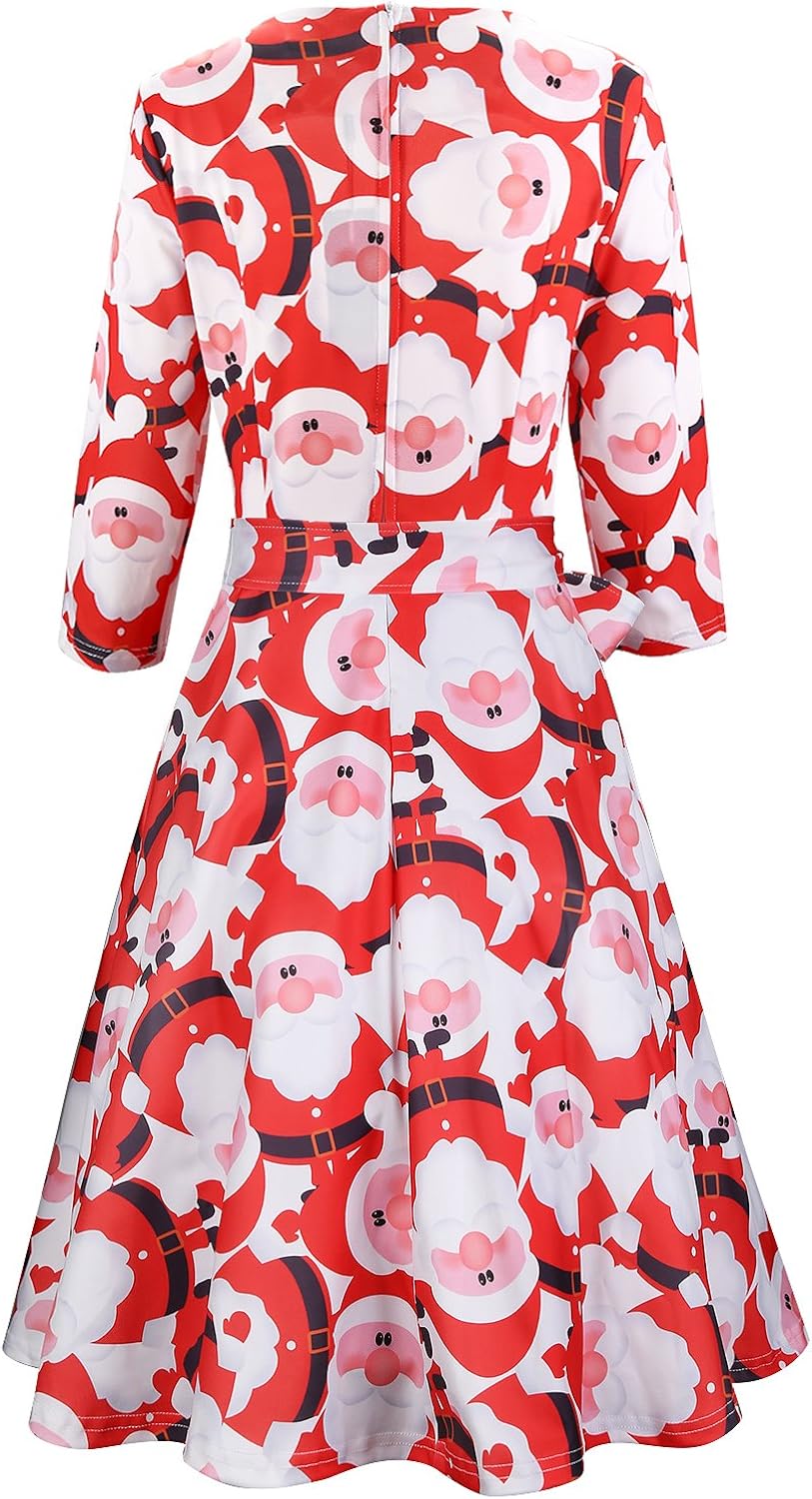 OUGES Women's Fit and Flare Cocktail Dress