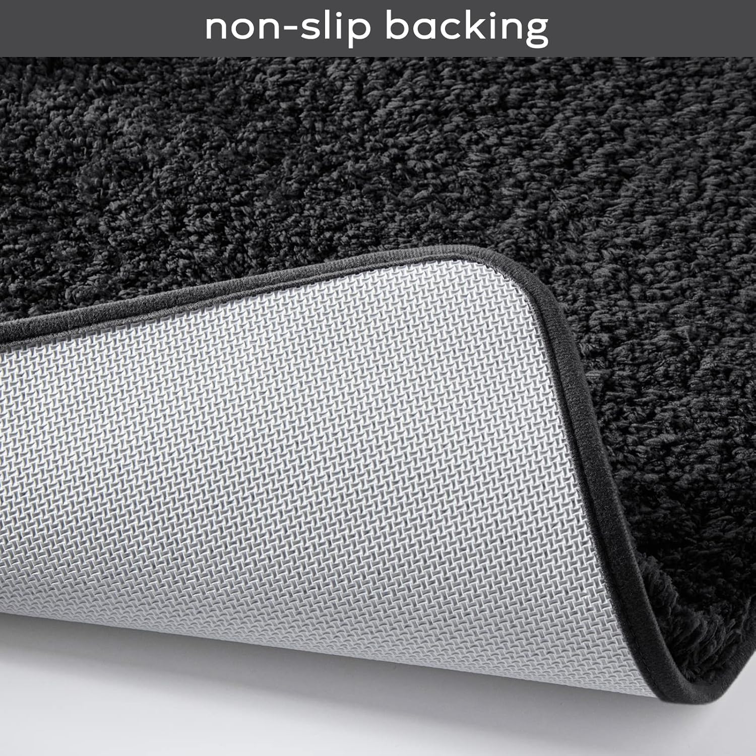 Ashler Bathroom Rugs Set of 2, Black Bath Rugs 2 Piece, Water Absorbing Bath Mat, Soft Microfiber Rectangle Bathroom Carpet, Machine Washable - 17x24 & 20x32 Inches