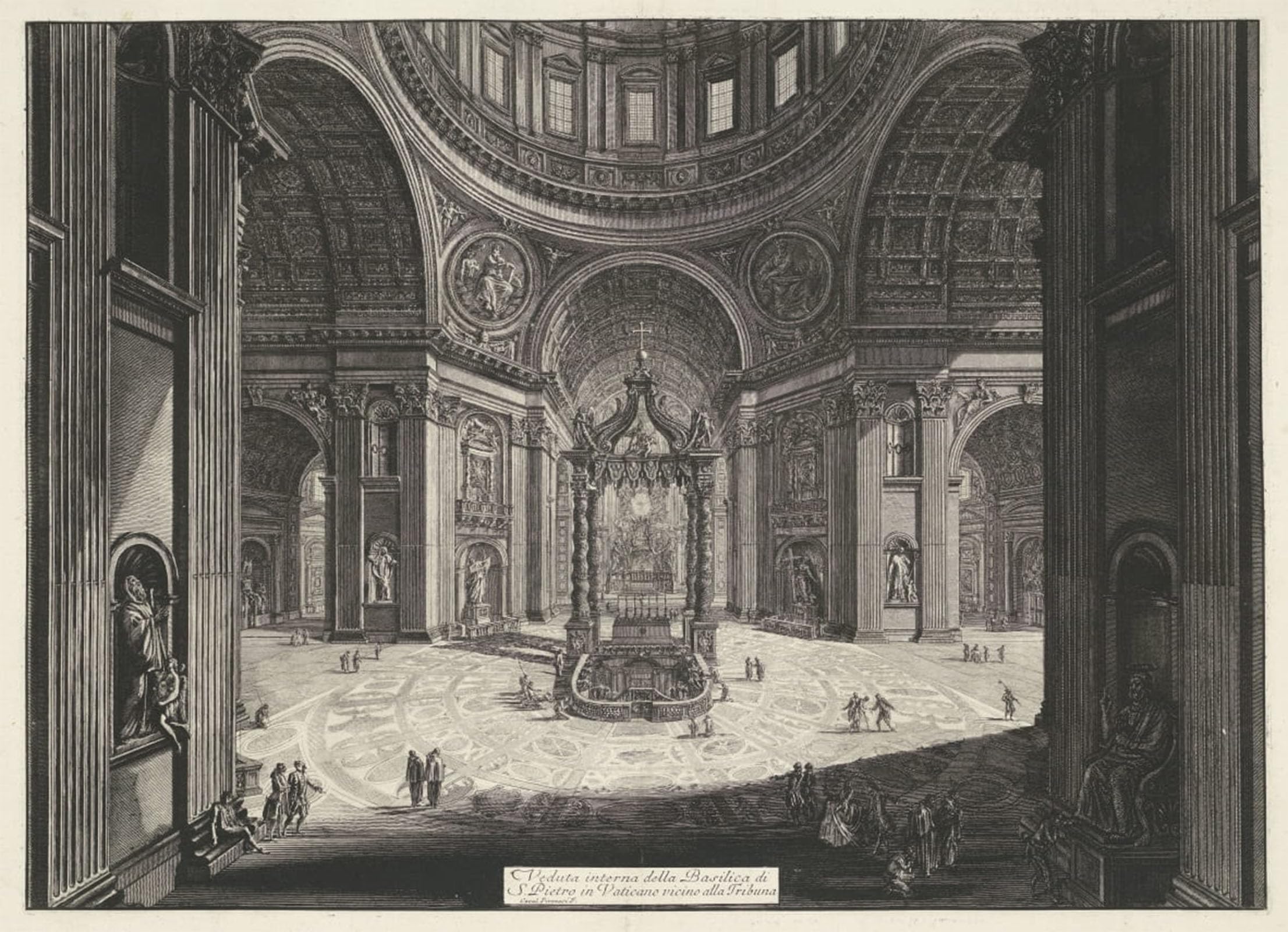 ARTXLXXBN Famous Painting Art Wall Decor Abstract Art Picture Transept Van De Sint Pietersbasiliek Te Vaticaanstad by Battista Piranesi Animal Pictures for Home Decor 60x90cm